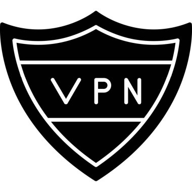VPN kalkan simgesi. Web tasarımı için vpn vektör simgesinin basit çizimi