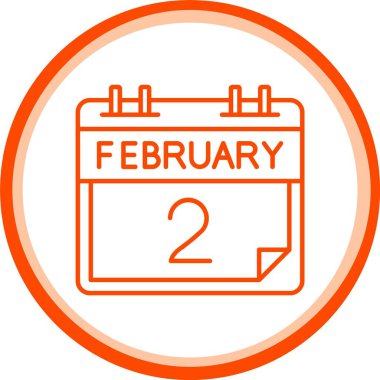 2 Şubat Simgesi, Web Kullanımı için Basit Vektör İllüstrasyonu