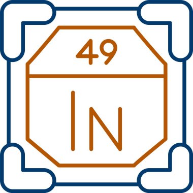 49 İndiyum Simgesi, Web Kullanımı için Basit Vektör İllüstrasyonu