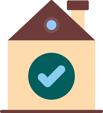 Onaylanmış ev simgesini düz biçiminde kontrol et