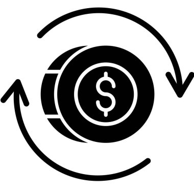 Dolar vektör simgesi, basit illüstrasyon