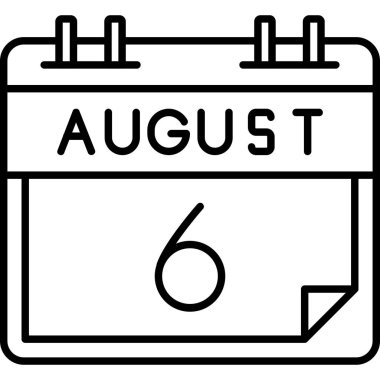 Ağustos ikonu tasarım vektör çizimi