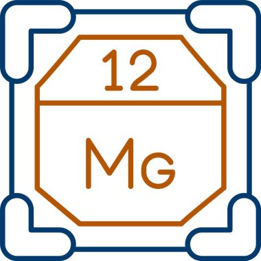 12 Magnezyum Simgesi, Web Kullanımı için Basit Vektör İllüstrasyonu