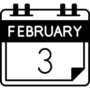 Şubat 2 Takvim simgesi tasarım vektörü illüstrasyonu