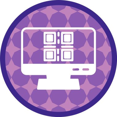 QR Kod Simgesi, Web Kullanımı için Basit Vektör İllüstrasyonu