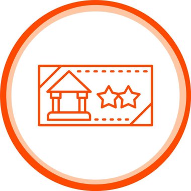 Müze Bilet Simgesi, Web Kullanımı için Basit Vektör İllüstrasyonu