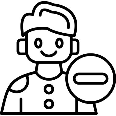 Beyzbol topu olan bir adamın vektör çizimi