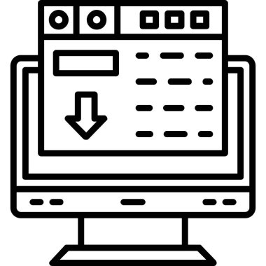 Ekran simgesi, vektör illüstrasyonunu izle