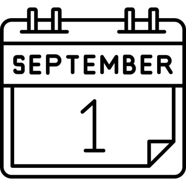 10 Eylül satır ve simgesi, takvim günü, simge, vektör illüstrasyonu, işaret, sembol.