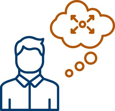 Web Kullanımı için Düşünce Simgesi, Basit Vektör İllüstrasyonu