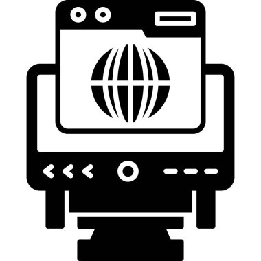 Küresel ağ glif simgesini