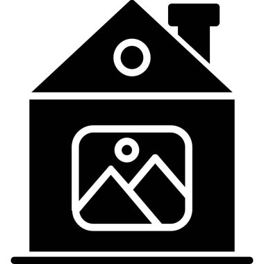 Ev. Web simgesi basit illüstrasyon