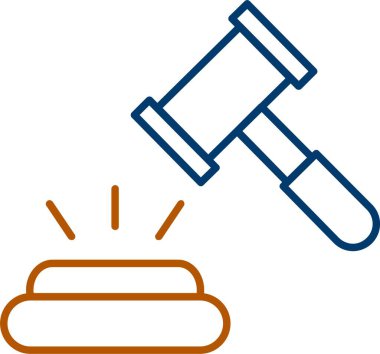 Gavel Simgesi, Web Kullanımı için Basit Vektör İllüstrasyonu