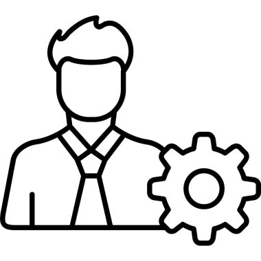 İş adamı vites simgesi, özet tasarımı