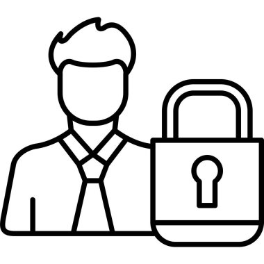 Asma kilitli iş adamı, vektör tasarımı