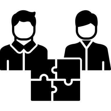 Yapboz parçaları simgesi. Web tasarımı için basit takım çalışması vektör simgeleri biçimi