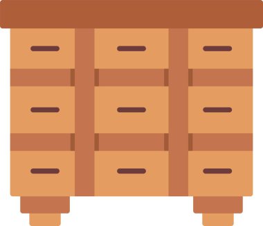 Mobilya çekmece mobilyası simgesi düz stil