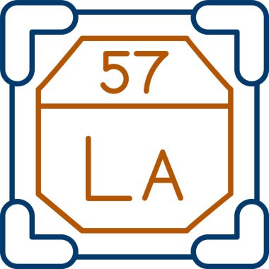 57 Lanthanum Simgesi, Web Kullanımı için Basit Vektör İllüstrasyonu