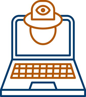 Web Kullanımı için Spyware Simgesi, Basit Vektör İllüstrasyonu