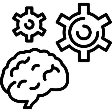 Beyin vitesi ikonu ana hat vektörü. İnsan beyni. beyin