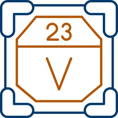 23 Vanadyum Simgesi, Web Kullanımı için Basit Vektör İllüstrasyonu