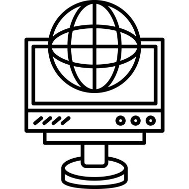 İnternet web simgesi, basit vektör illüstrasyonu