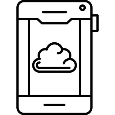 Ana hat biçiminde bulut hesaplama teknolojisi simgesi