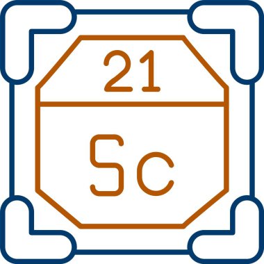 21 Scandium Simgesi, Web Kullanımı için Basit Vektör İllüstrasyonu