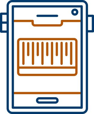 BarCode Tarayıcı Simgesi, Web Kullanımı için Basit Vektör İllüstrasyonu