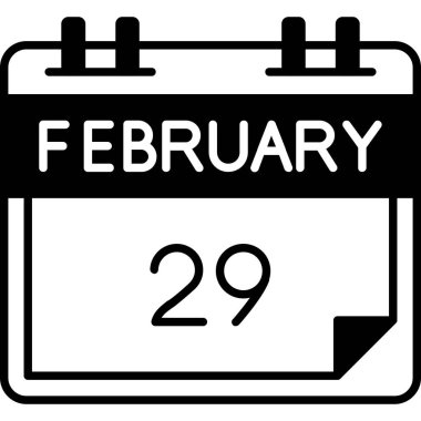 Şubat 29 - Takvim simgesi - Takvim tasarımı