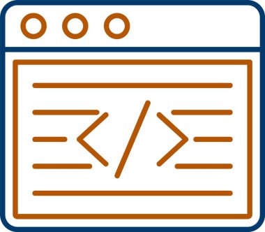 Kodlama ağ simgesi, özet vektör tasarımı