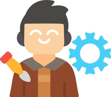 İngiliz anahtarı olan bir işçi