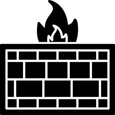 Güvenlik duvarı. Web simgesi basit illüstrasyon