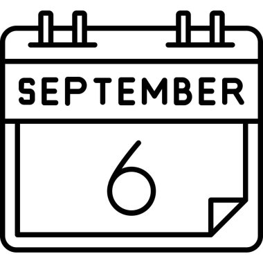 Takvim Eylül simgesi, vektör illüstrasyonu