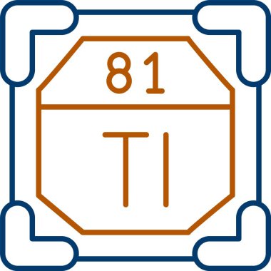 81 Thallium Simgesi, Web Kullanımı için Basit Vektör İllüstrasyonu
