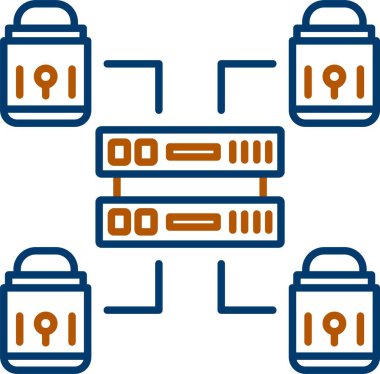 Bilgisayar donanım teknolojisi simgesi - taslak biçimi