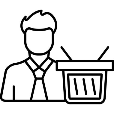 iş ve ofis satırı vektör simgesi.