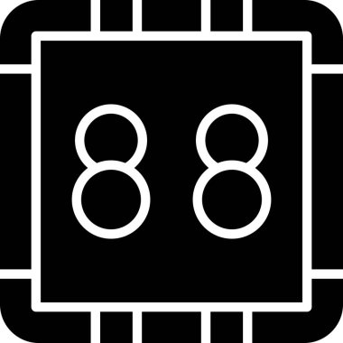 çip Cpu elektronik simgesi katı biçimli