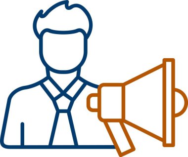 Kullanıcı Megafonu Simgesi, Web Kullanımı için Basit Vektör İllüstrasyonu