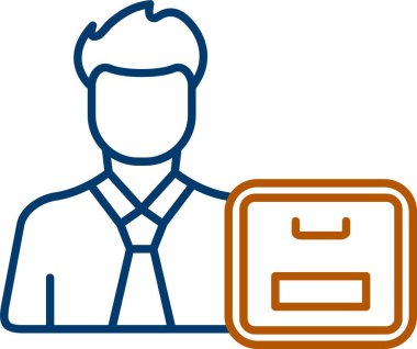 Web Kullanımı için Kullanıcı Masası Simgesi, Basit Vektör İllüstrasyonu