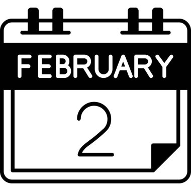 Şubat 2 - gün simgesi - takvim - vektör illüstrasyonu