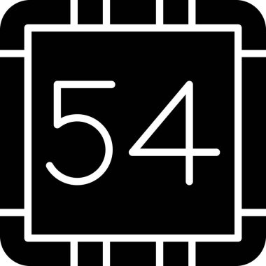 5 numaralı dijital simge kabartma biçiminde