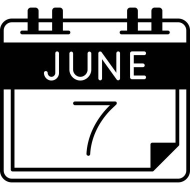 gün Haziran takvimi simgesi ana hat biçiminde