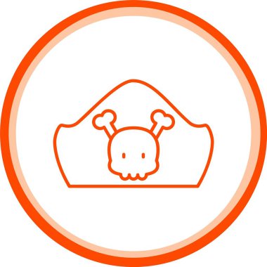 Korsan Şapkası Simgesi, Web Kullanımı için Basit Vektör İllüstrasyonu