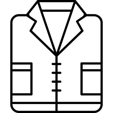 Moda ceketi ikonu. Web için kıyafet vektör simgelerinin özet çizimi