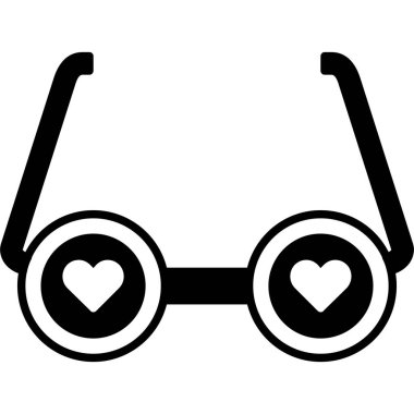 gözlük ve kalp simgesi