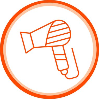 Saç Kurutma Simgesi, Web Kullanımı için Basit Vektör İllüstrasyonu
