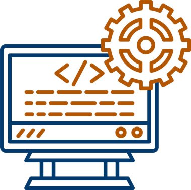 Web Geliştirme Simgesi, Web Kullanımı için Basit Vektör İllüstrasyonu