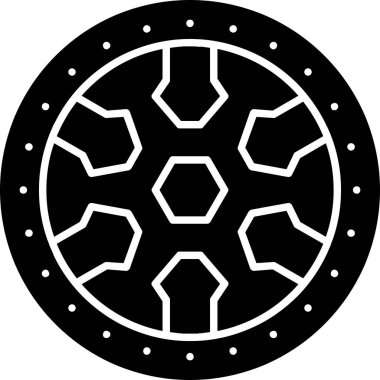 Siyah ve beyaz yuvarlağın vektör çizimi