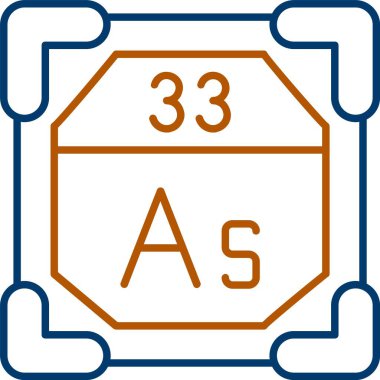 33 Arsenik Simgesi, Web Kullanımı için Basit Vektör İllüstrasyonu
